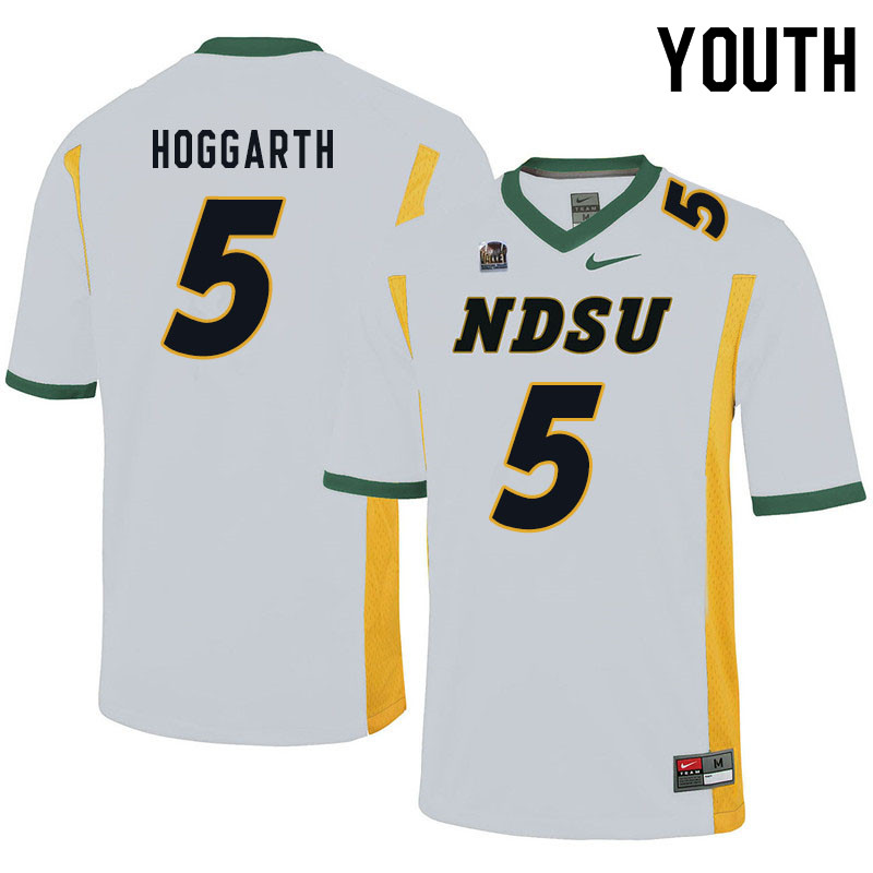 Youth #5 Ben Hoggarth North Dakota State Bison College Football Jerseys Sale-White